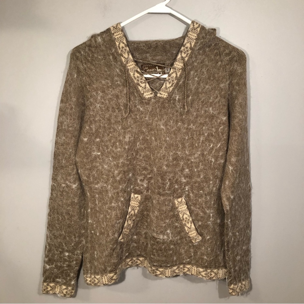 The Alpaca Connection Pullover Hooded Sweater Medium